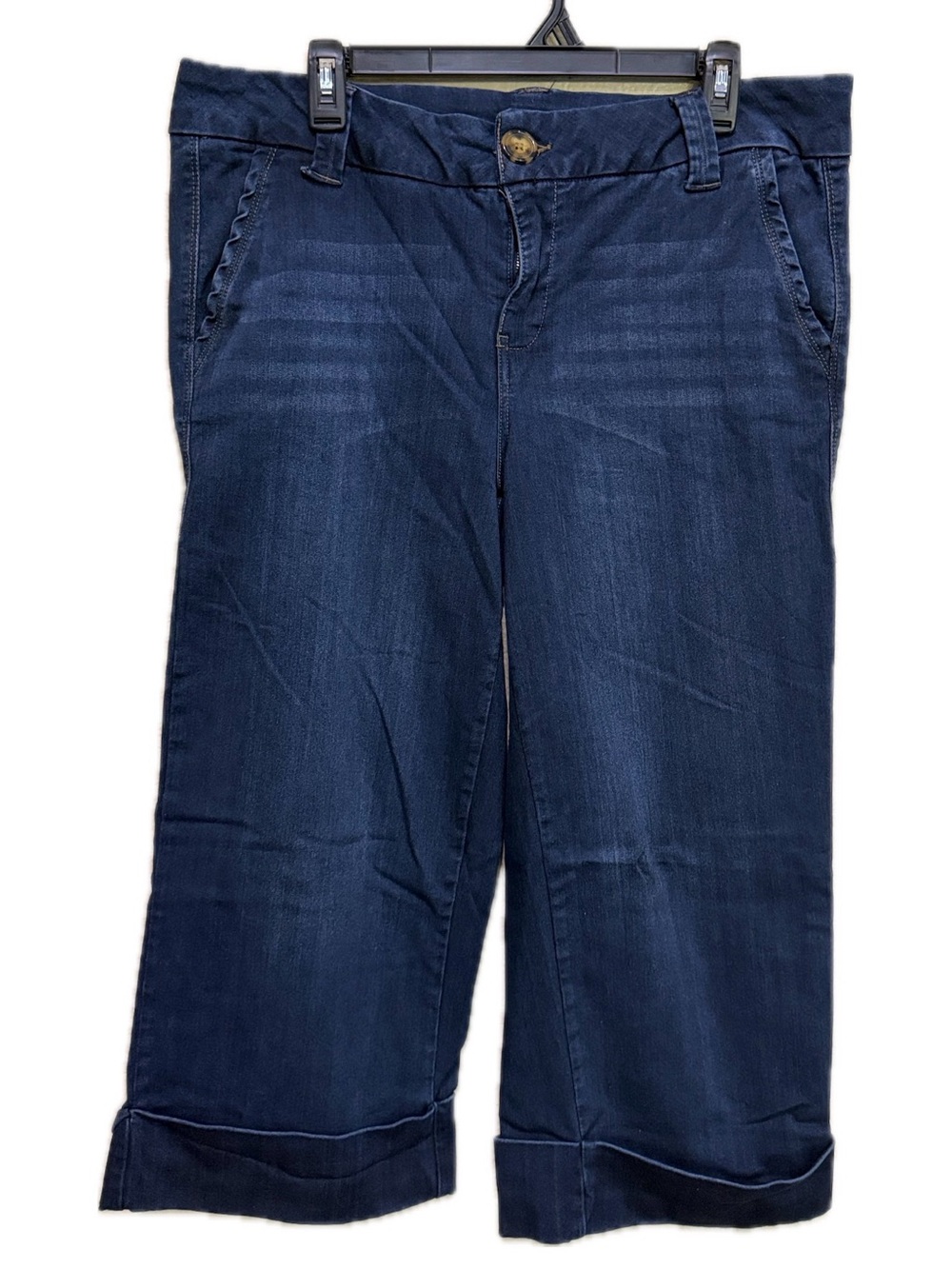 Maurices Plus 16W Cropped Wide Leg Cuffed Jeans EUC